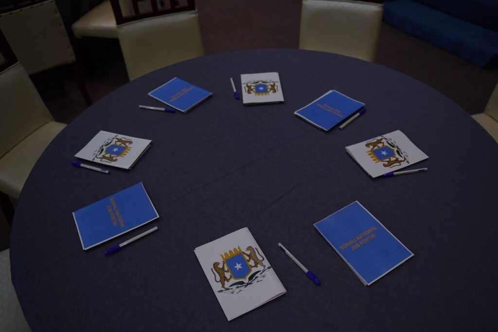Youth and private sector attendees at the launch. The room was designed to hold federal ministers and first-time job seekers at the same time.